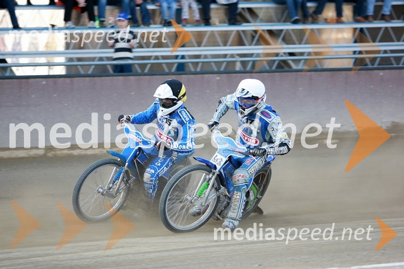 Andrej Kežman, SK Unia Goričan in Ladislav Vida, ST Lendava
SPEEDWAY, DP mladincev 2008 1. dirka