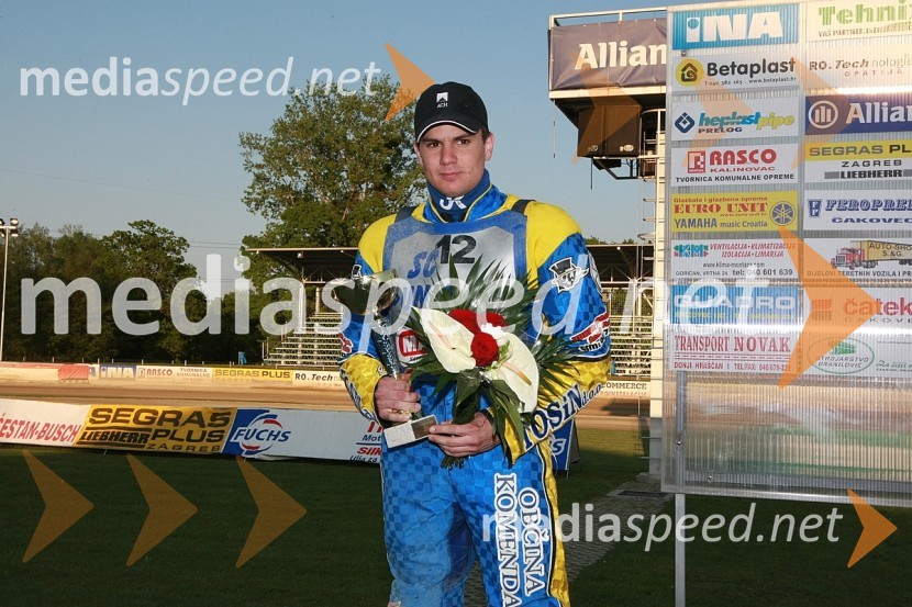 2. mesto: Matic Voldrih, AMTK LjubljanaSPEEDWAY, DP mladincev 2008 1. dirka