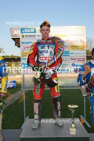 1. mesto: Aleksander Čonda, AMD Krško
SPEEDWAY, DP mladincev 2008 1. dirka