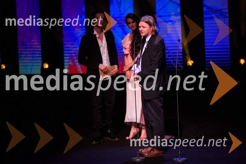  Domen Valič, igralec;  Lara Komar, igralka;  Boris  Petkovič, režiserŽarometi 2018, podelitev medijskih nagrad za leto 2017