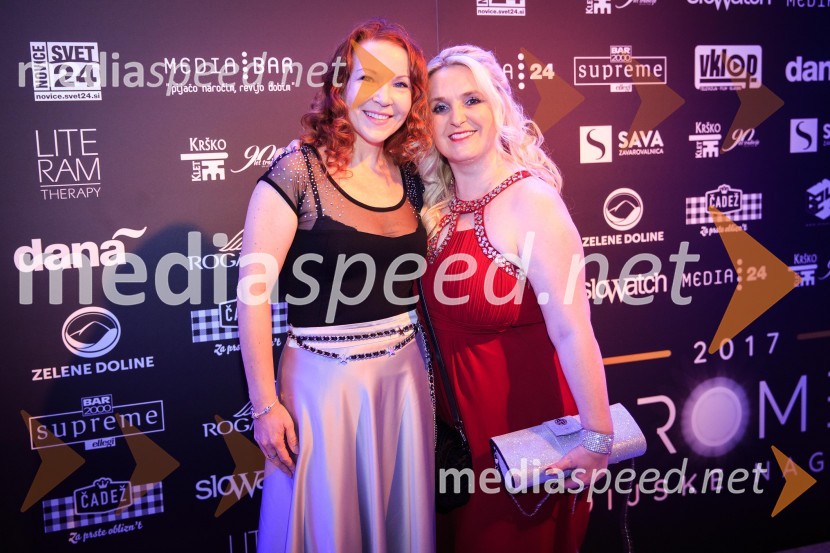  Irena Jalšovec Kogoj - Regina, pevka;  Aleksandra PopovićŽarometi 2018, druženje po prireditvi