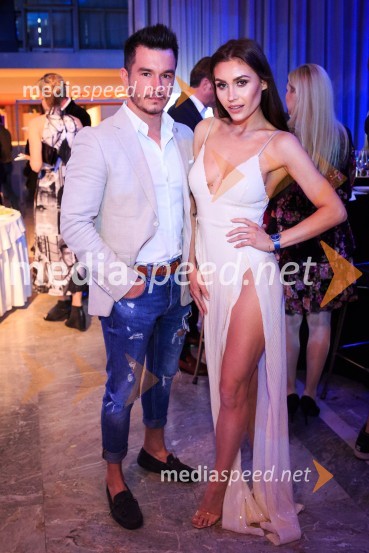  Mario Pejčič, podjetnik;  Anja Jenko, fotomodelŽarometi 2018, druženje po prireditvi