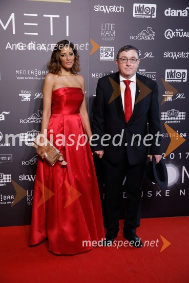 Elisangela Sandes; dr. Andrej Fištravec, župan, Mestna občina MariborŽarometi 2018, rdeča preproga