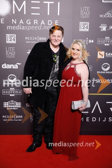  Danijel Popović, pevec;  Aleksandra PopovićŽarometi 2018, rdeča preproga