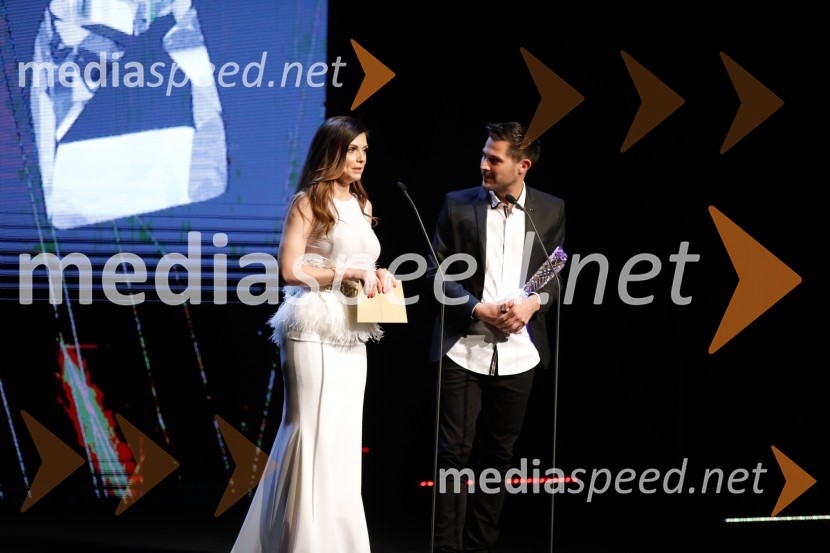  Natalija Verboten, pevka;  Tadej Pišek, igralecŽarometi 2018, podelitev medijskih nagrad za leto 2017