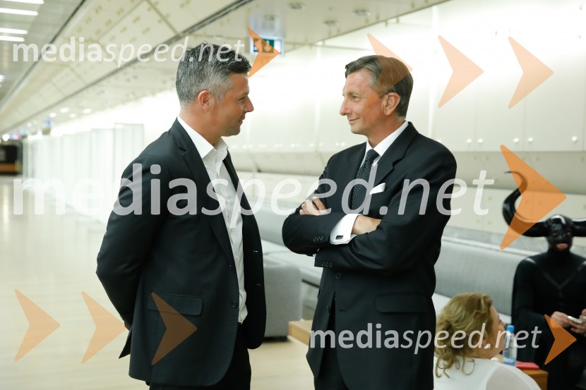  Matjaž Nemec, podpredsednik državnega zbora in politik Socialnih demokratov Matjaž Nemec;  Borut Pahor, predsednik Republike SlovenijeŽarometi 2018, druženje po prireditvi