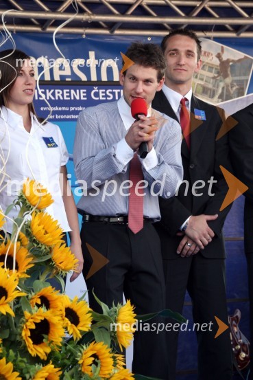 Mitja Petkovšek, gimnastičarSprejem evropskega prvaka na bradlji Mitje Petkovška ter bronastega na drogu Aljaža Pegana