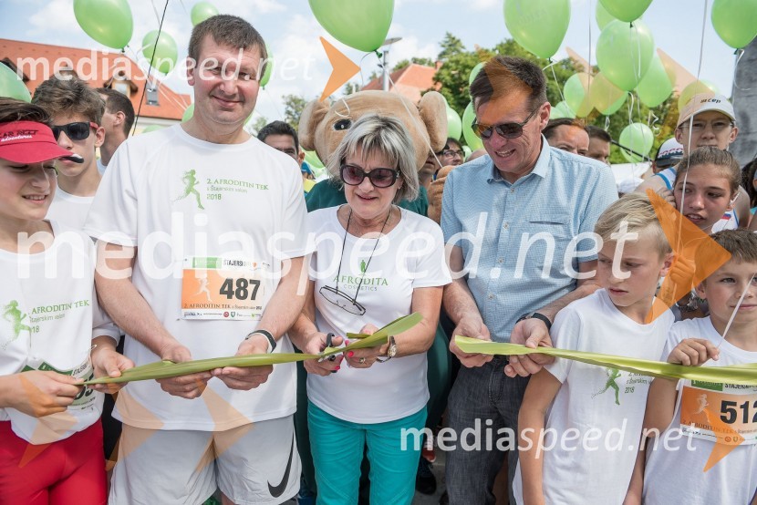 mag. Branko Kidrič, župan, Občina Rogaška Slatina;  Danica Zorin Mijošek, ustanoviteljica  Kozmetike Afrodita;  Roman  Moškotevc, direktor Radio Štajerski valDrugi Afroditin tek