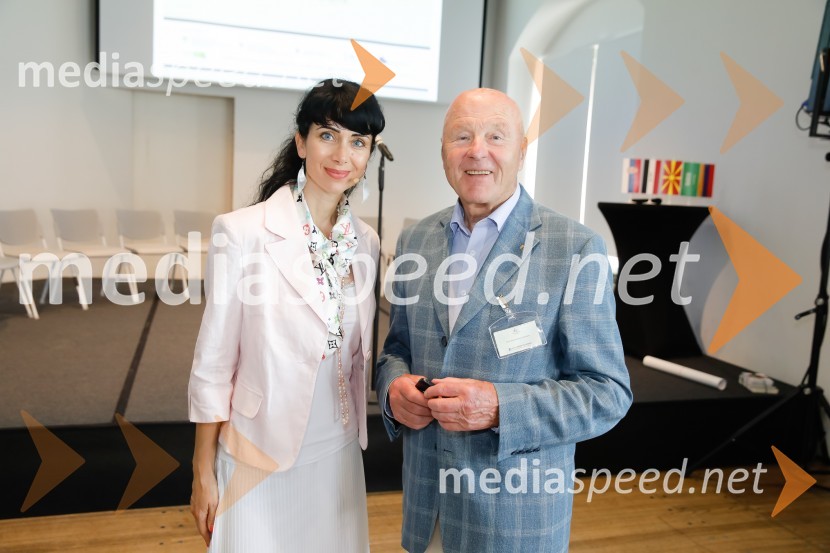 Dr. Jerca Legan Cvikl, podpredsednica SILA-IWCL in predsednica odbora SILA GALA;  Božo Dimnik, lobist in poslovnežAkademsko ekonomski kongres AEC 2018