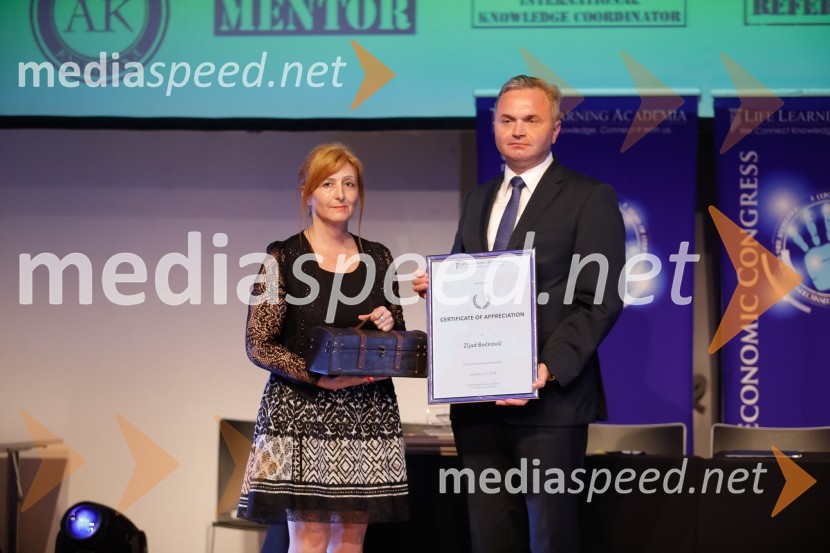  Marjetka Kastner, direktorica, Life Learning Academia;  Zijad Bečirović, direktor IFIMES LjubljanaAkademsko ekonomski kongres AEC 2018, večerni dogodek