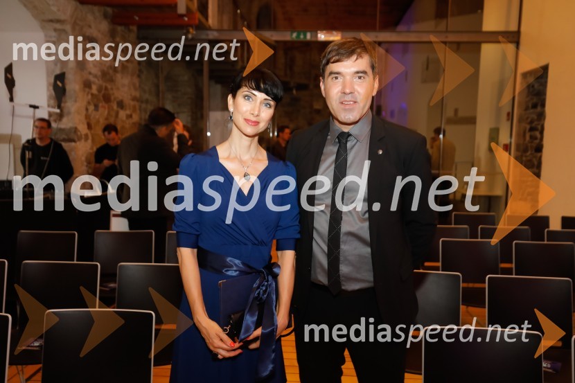 Dr. Jerca Legan Cvikl, podpredsednica SILA-IWCL in predsednica odbora SILA GALA;  Mario Galunič, odgovorni urednik, Razvedrilni program TV SlovenijaAkademsko ekonomski kongres AEC 2018, večerni dogodek