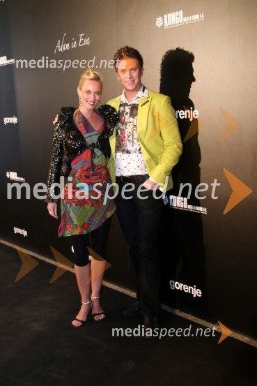 Pia Pustovrh, novinarka in Erik Ferfolja, maneken, pevec in novinarAdam in Eva, izbor za najbolj simpatično Slovenko ali Slovenca 2008