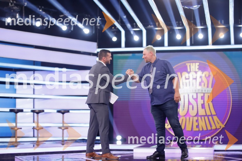  Marko Potrč, televizijski voditelj;  Henrik Lutz, tekmovalec The Biggest Loser SlovenijaThe Biggest Loser Slovenija, finalna oddaja