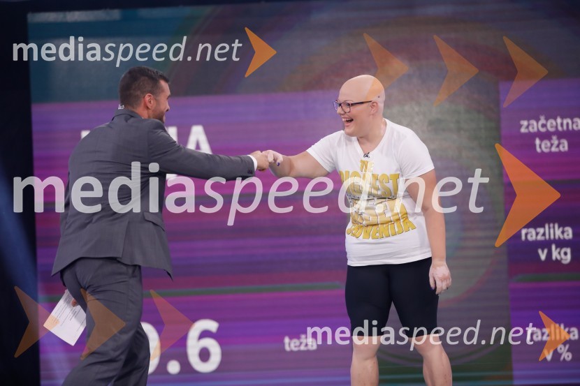  Marko Potrč, televizijski voditelj;  Katja Ficko, tekmovalka, The Biggest Loser Slovenija 2018The Biggest Loser Slovenija, finalna oddaja