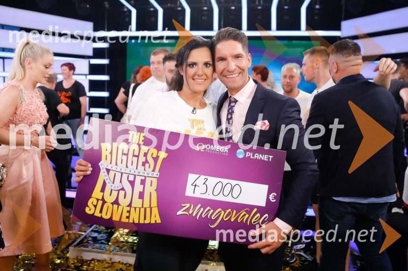  Klara Hrovat Vidmar, zmagovalka, The Biggest Loser Slovenija 2018;  Jan Kovačič, fitnes trenerThe Biggest Loser Slovenija, finalna oddaja