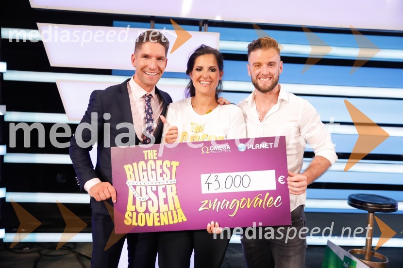  Jan Kovačič, fitnes trener;  Klara Hrovat Vidmar, zmagovalka, The Biggest Loser Slovenija 2018;  Matic Kolenc, osebni trenerThe Biggest Loser Slovenija, finalna oddaja