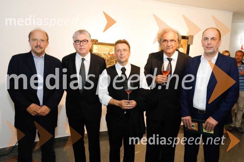  ... ;  Miran Mohar, IRWIN;  Roman Uranjek, IRWIN;  Dušan Mandič, IRWIN;  Gabrijel Škof, predsednik uprave Adriatica Slovenice (AS)Irwin: Iz kolekcije Matjaža Gantarja in Adriatica Slovenice, otvoritev razstave v Galeriji AS