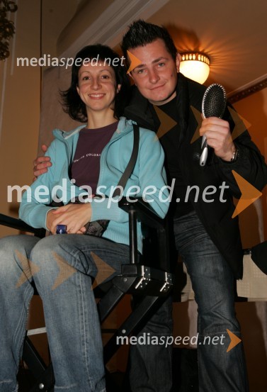 Pevka Jadranka Juras in frizer Rado Mulej, ki v nanizanki Naša mala klinika na Pop TV igra reševalca Mileta10.obletnica Amway Slovenija