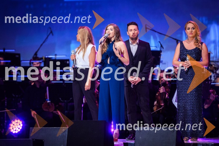  Anika Horvat, pevka;  Saša Lešnjek, pevka, igralka;  Alex Volasko, pevec;  Eva  Hren, pevkaGala koncert Poletna noč 2018