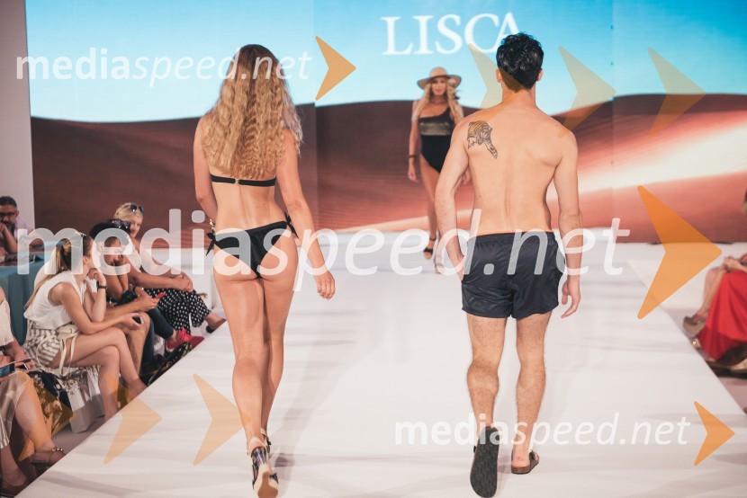  Ariela Mandelc, 1. spremljevalka Miss Universe 2017;  Gašper Tratnik, manekenLisca predstavila kolekcijo pomlad - poletje 2019