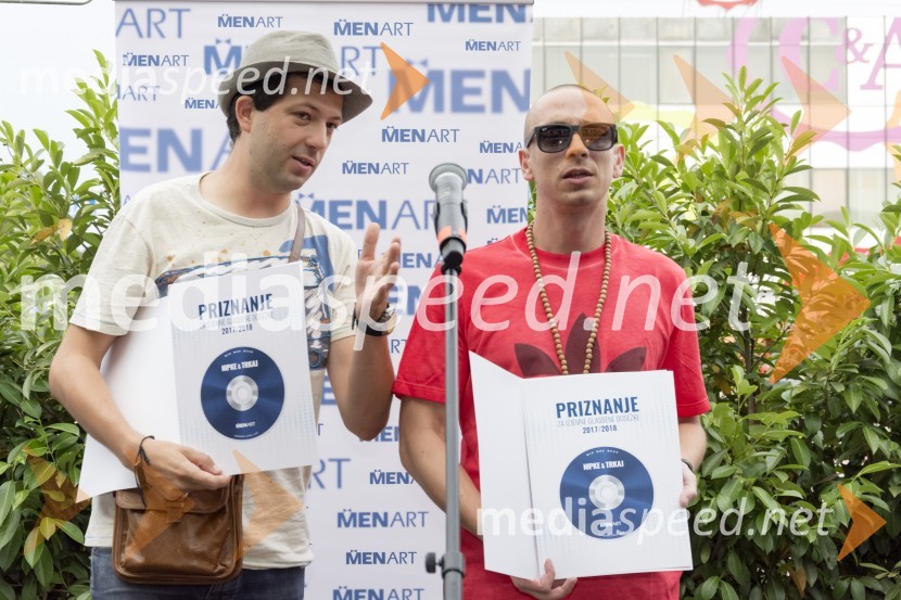  Damjan Jović, glasbeni producent;  Boštjan  Nipič - Nipke, raperPodelitev glasbenih nagrad založbe Menart