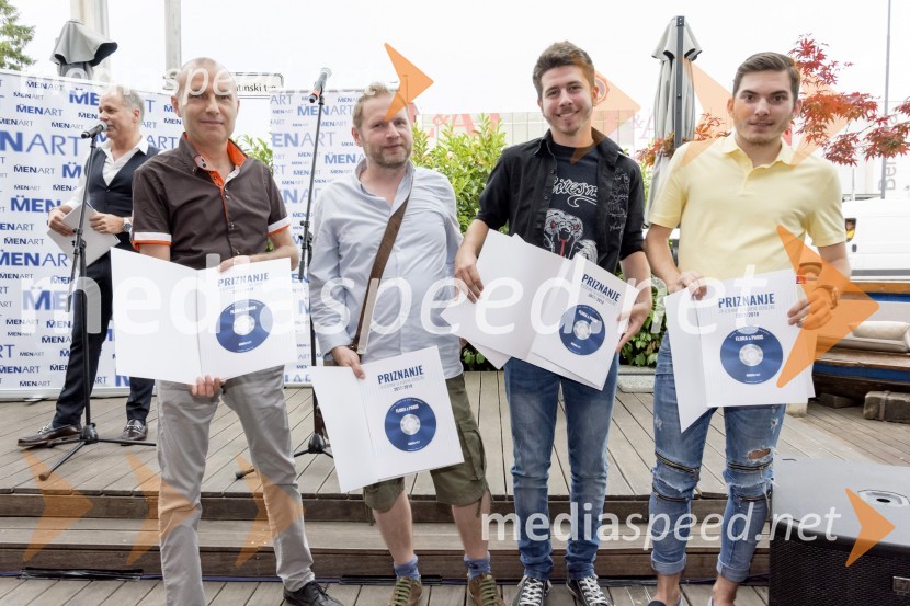  Mitja Tori, Flora & Paris;  Jure Tori, glasbenik;  Peter Jeretič, Flora & Paris;  Žan  Libnik, Flora & ParisPodelitev glasbenih nagrad založbe Menart