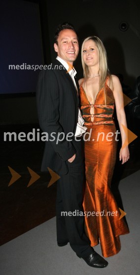 Jure Butorac, maneken in njegova punca Jasmina Novak, manekenkaMiss Universe Slovenije 2008