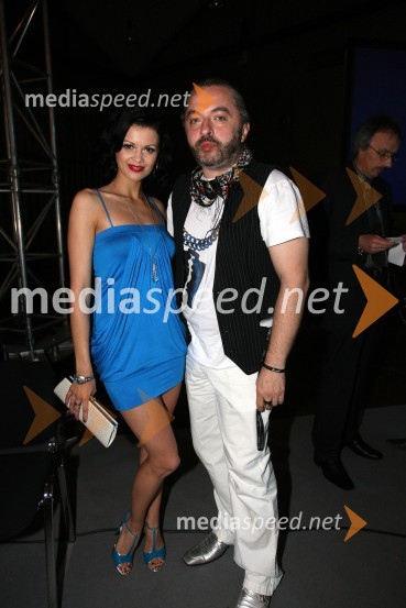 Nina Osenar, TV voditeljica in pevka in Milan Gačanović, stilistMiss Universe Slovenije 2008