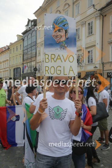 Sprejem kolesarja Primoža Rogliča