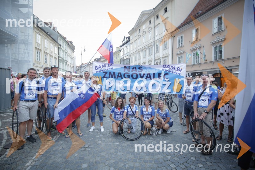 Sprejem kolesarja Primoža RogličaSprejem kolesarja Primoža Rogliča