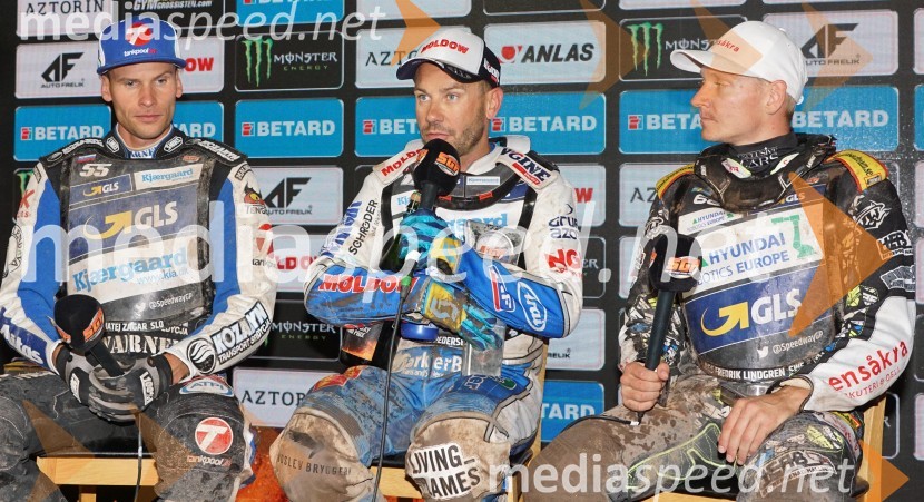  Matej Žagar, speedwayist (Slovenija);  Nicki  Pedersen, speedwayist (Danska);  Fredrik  Lindgren, speedwayist (Švedska)Žagar izvrsten drugi v Malilli