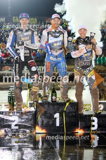  Matej Žagar, speedwayist (Slovenija);  Nicki  Pedersen, speedwayist (Danska);  Fredrik  Lindgren, speedwayist (Švedska)Žagar izvrsten drugi v Malilli