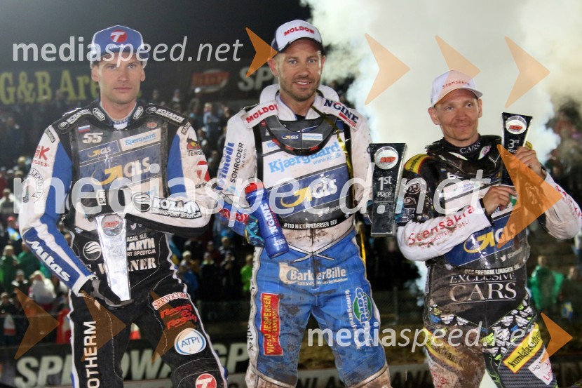  Matej Žagar, speedwayist (Slovenija);  Nicki  Pedersen, speedwayist (Danska);  Fredrik  Lindgren, speedwayist (Švedska)Žagar izvrsten drugi v Malilli