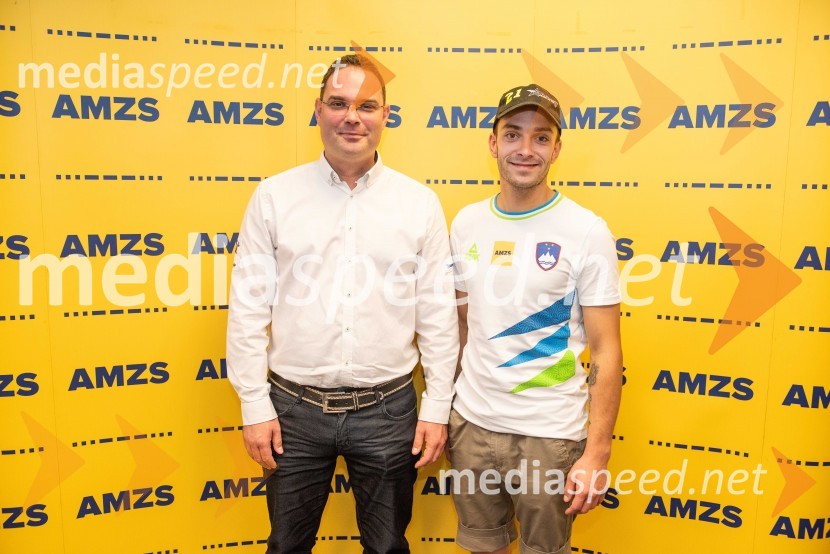  Gregor Žigante, predsednik AMD Krško;  Matic Ivačič, speedwayist (AMD Krško)Organizatorji in slovenska voznika pred dirko za VN Slovenije v Krškem zelo optimistični