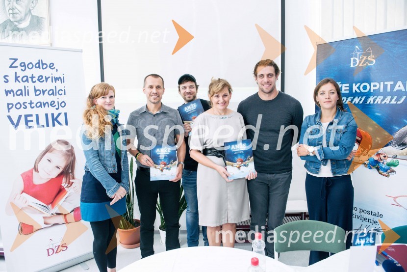  ... ;  Robert Kerštajn, ravnatelj OŠ Prežihovega Voranca Jesenice;  Matej  de Cecco, ilustrator;  Andreja Kavčič, DZS;  Anže Kopitar, hokejist, LA Kings;  Anja Hlača Ferjančič, novinarka, RTVSvojo slikanico je dobil tudi Anže Kopitar