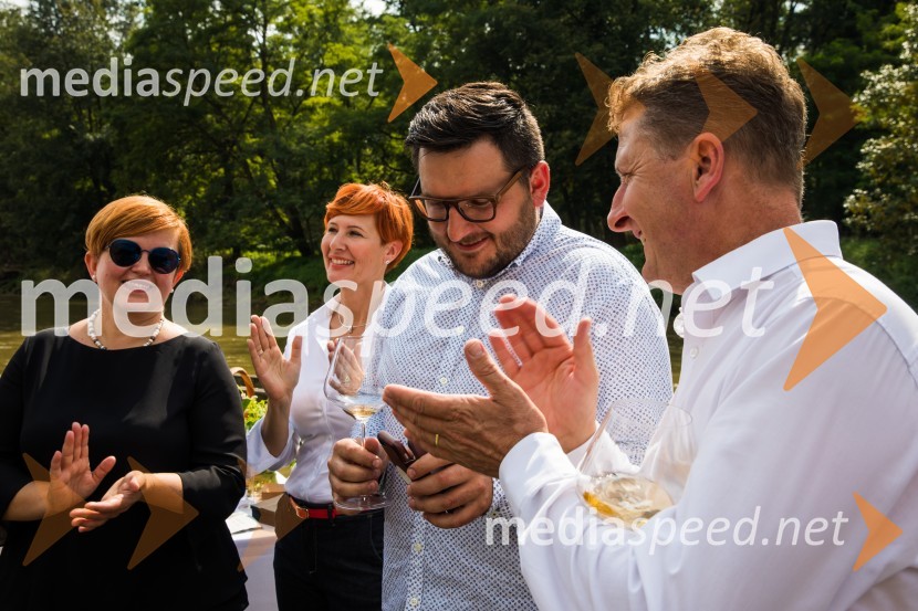  Tanja Pintarič, Gostilna Rajh;  Helena  Kodila, Kodila d.o.o.;  Bojan Firbas, Domačija Firbas;  Danilo Steyer,   vinar, Steyer Vina; vinski vitez, predsednik Vinske reprezentance SlovenijeGourmet Over Mura 2018, predstavitev projekta