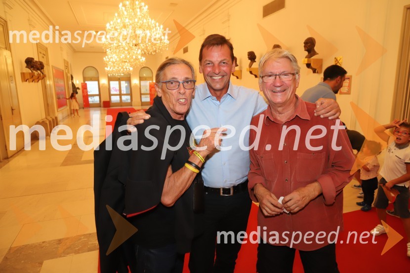  Peter Krajnc, inspicient;  Tomaž Rode, predsednik Društva baletnih umetnikov Slovenije;  Vojko Vidmar, nekdanji baletnikKekec, premiera predstave