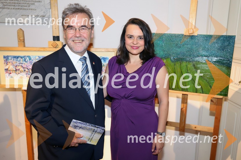 mag. Zdravko Luketič, podžupan, Mestna občina Maribor;  Maja Fabijan, slikarkaOtvoritev likovne razstave ex-tempora EKO DRAVA 2018