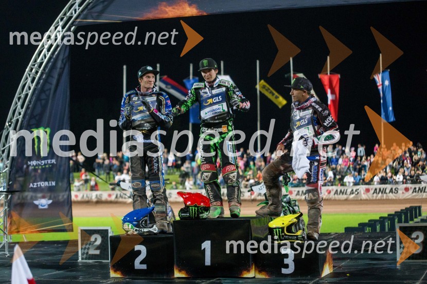  Jason Doyle, speedwayist (Avstralija);  Patryk Dudek, speedwayist (Poljska);  Greg  Hancock, speedwayist (ZDA)VN Slovenije Poljaku Dudku, Slovenci srčno, a brez točk