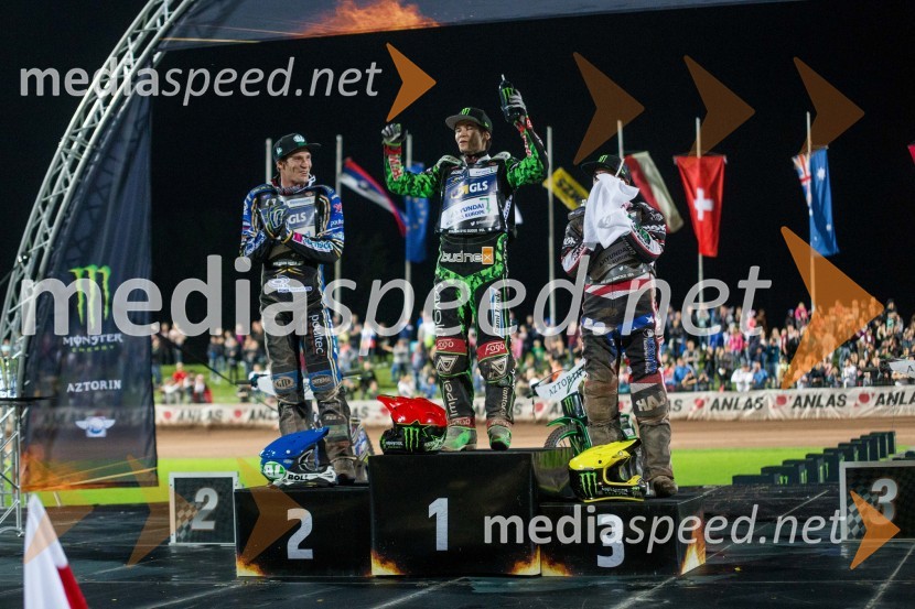  Jason Doyle, speedwayist (Avstralija);  Patryk Dudek, speedwayist (Poljska);  Greg  Hancock, speedwayist (ZDA)VN Slovenije Poljaku Dudku, Slovenci srčno, a brez točk