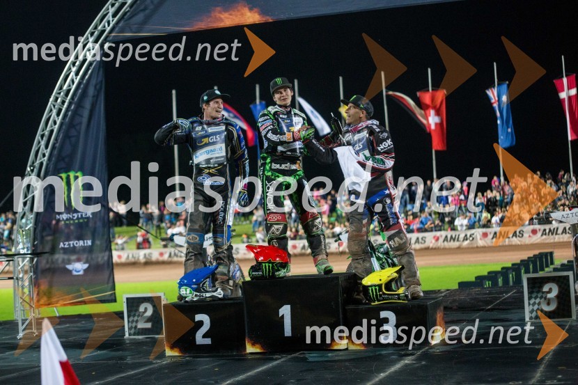  Jason Doyle, speedwayist (Avstralija);  Patryk Dudek, speedwayist (Poljska);  Greg  Hancock, speedwayist (ZDA)VN Slovenije Poljaku Dudku, Slovenci srčno, a brez točk