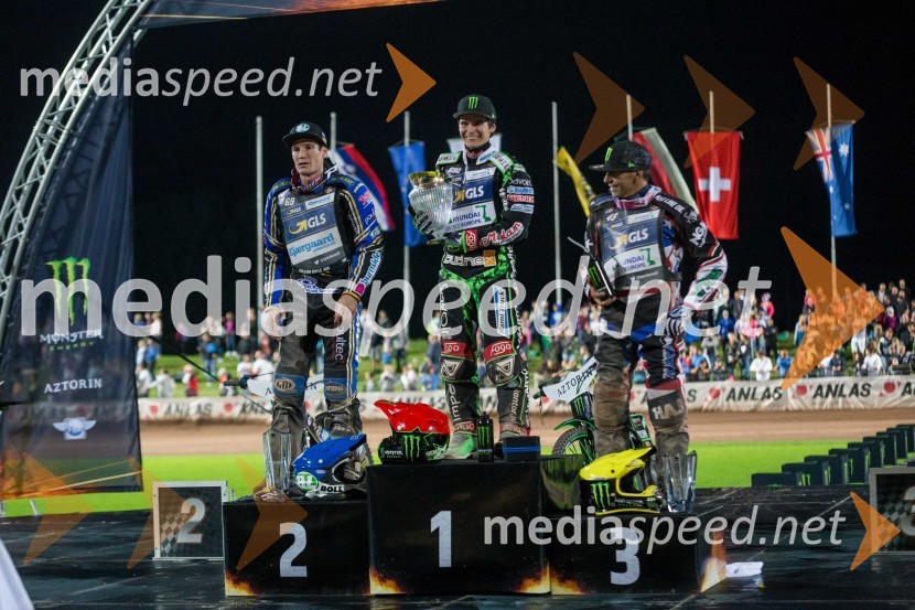  Jason Doyle, speedwayist (Avstralija);  Patryk Dudek, speedwayist (Poljska);  Greg  Hancock, speedwayist (ZDA)VN Slovenije Poljaku Dudku, Slovenci srčno, a brez točk