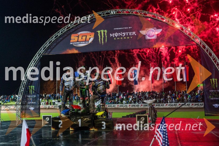  Jason Doyle, speedwayist (Avstralija);  Patryk Dudek, speedwayist (Poljska);  Greg  Hancock, speedwayist (ZDA)VN Slovenije Poljaku Dudku, Slovenci srčno, a brez točk