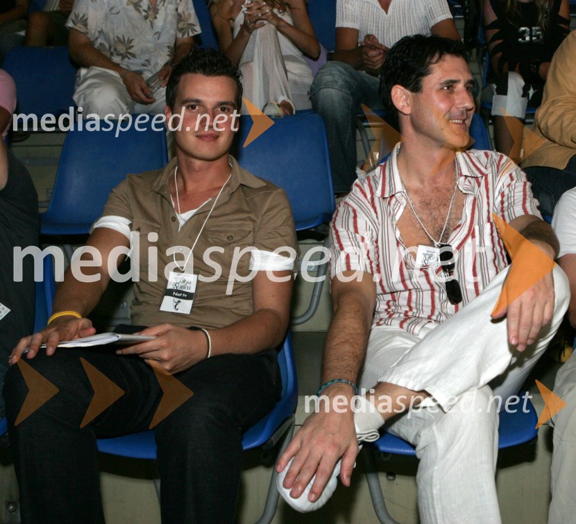 Voditelj na televiziji Net Tv ter polfinalnega večera MMS Andrej Mernik in Stojan Auer, RTV NetMelodije morja in sonca