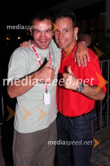 Dejan Zavec, boksar in Tomaž Barada, taekwondoist in kickboksarRadio City koncert 2008