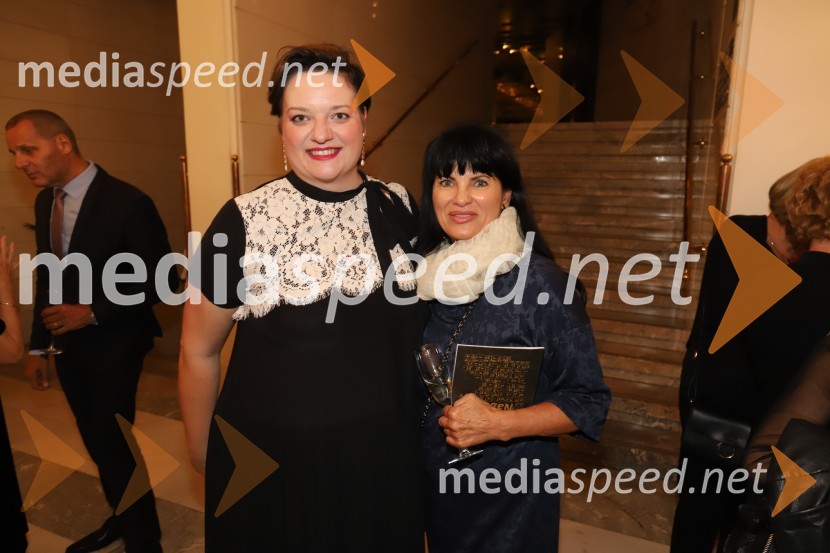  Rebeka Lokar, operna pevka; mag.  Helena  Cvikl, direktorica Višje strokovne šole za gostinstvo in turizem v MariborNabucco, premiera opere