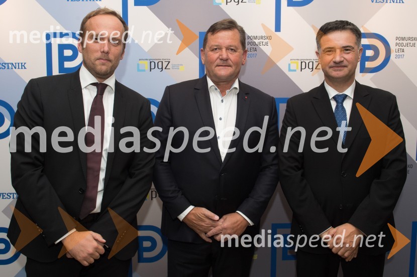  Uroš Hakl, direktor družbe Večer, d.o.o.;  Robert Grah, direktor, Pomurska gospodarska zbornica; dr. Aleksander Jevšek, župan, Mestna občina Murska SobotaZnana so najuspešnejša Pomurska podjetja leta 2017