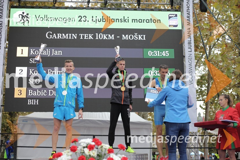  Primož Kobe, tekač;  Jan  Kokalj, tekač;  Dušan  Babič, tekačNa 23. ljubljanskem maratonu slavila Etiopijec in Kenijka