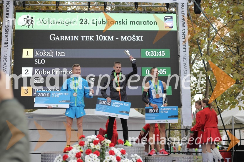  Primož Kobe, tekač;  Jan  Kokalj, tekač;  Dušan  Babič, tekačNa 23. ljubljanskem maratonu slavila Etiopijec in Kenijka