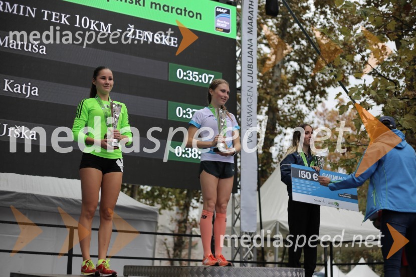  Katja Podobnik, tekačica;  Maruša Mišmaš, atletinja;  Urška Martinec, tekačicaNa 23. ljubljanskem maratonu slavila Etiopijec in Kenijka